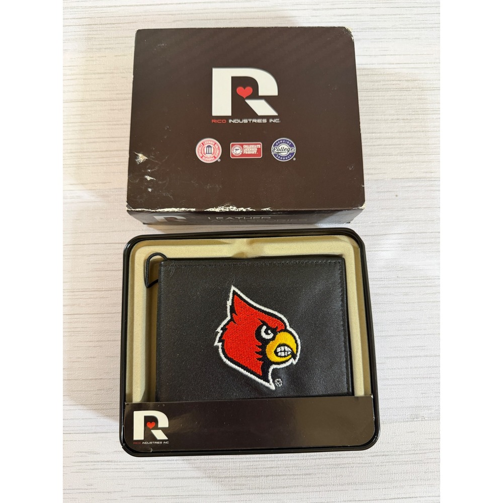 Rico Industries Louisville Cardinals Embroidered Leather Billfold Wallet